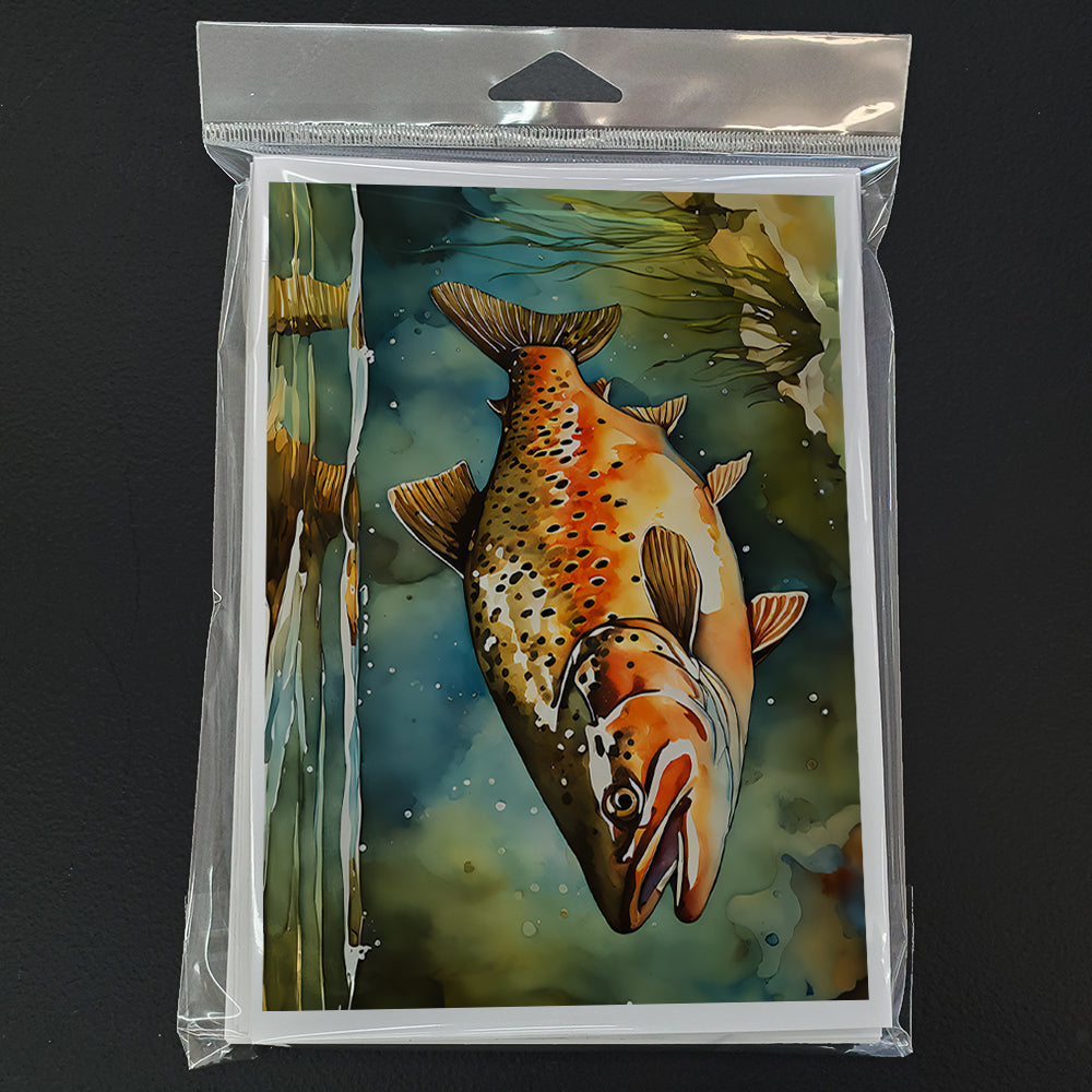 Brown Trout Greeting Cards Pack of 8 Blank Cards with Envelopes Whimsical A7 Size 5x7
