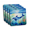 Dolphin Foam Coasters Set of 4 Cup Coasters for Indoor Outdoor, Tabletop Protection, Anti Slip, Mouse pad Material
