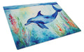 Dolphin Cutting Board Tempered Glass Kitchen Cutting Surface, Heat Resistant Chopping, Non-Slip Feet, Food Prep & Serving