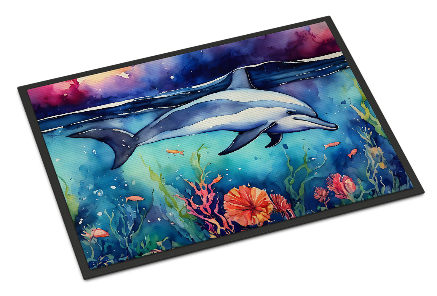 Dolphin Doormat Indoor Outdoor 24H X 36W Front Door Mat Rugs for Entryway, Non Slip Washable Low Pile,