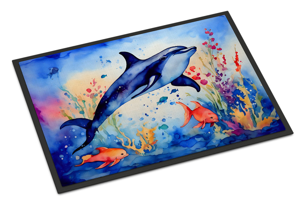 Dolphin Doormat Indoor Outdoor 18H X 27W Front Door Mat Rugs for Entryway, Non Slip Washable