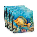 Flounder Foam Coasters Set of 4 Cup Coasters for Indoor Outdoor, Tabletop Protection, Anti Slip, Mouse pad Material