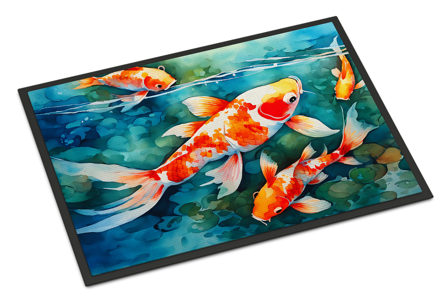 Koi Fish Doormat Indoor Outdoor 24H X 36W Front Door Mat Rugs for Entryway, Non Slip Washable Low Pile,