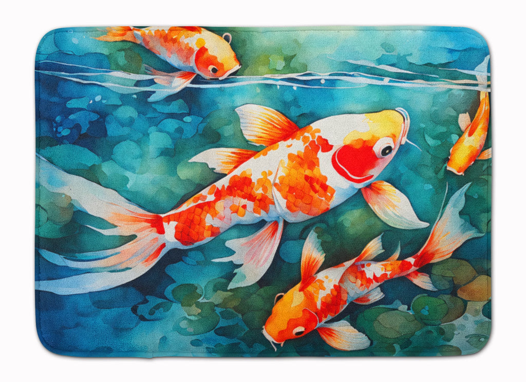 Koi Fish Memory Foam Kitchen Mat Machine Washable Anti-Fatigue Cushion Comfort Bath or Kitchen Rug