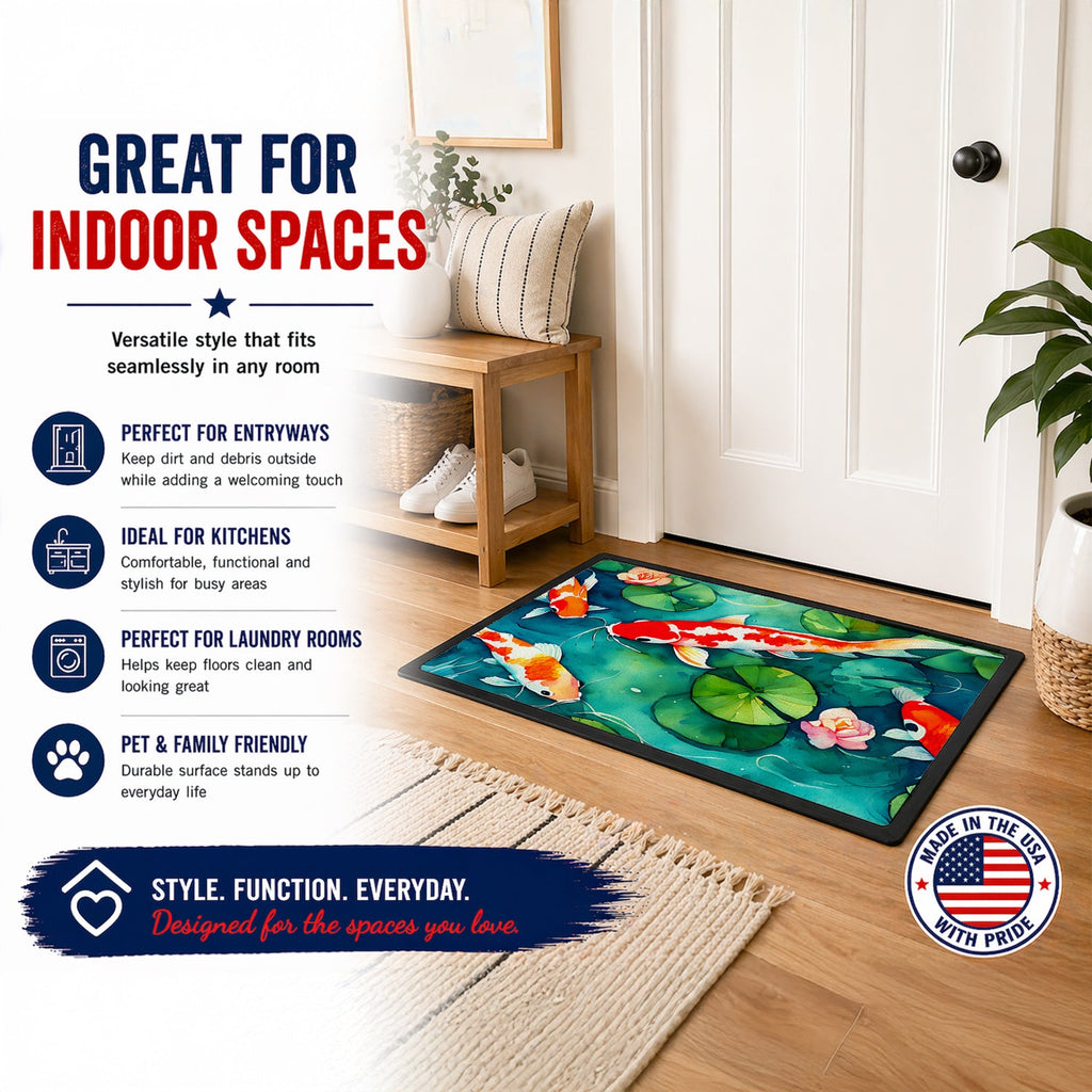 Koi Fish Doormat Indoor Outdoor 18H X 27W Front Door Mat Rugs for Entryway, Non Slip Washable
