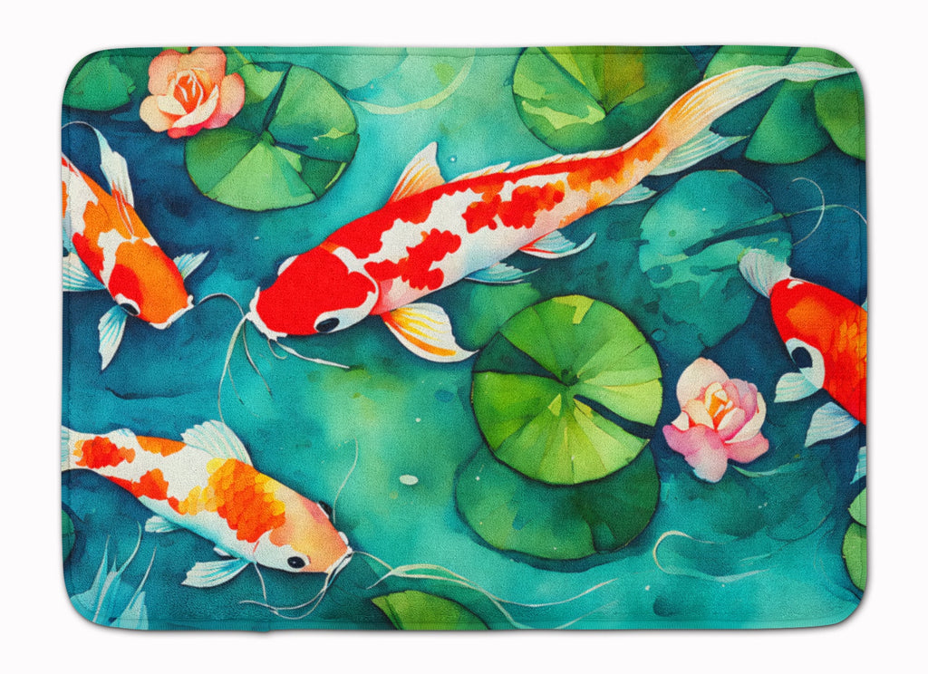 Koi Fish Memory Foam Kitchen Mat Machine Washable Anti-Fatigue Cushion Comfort Bath or Kitchen Rug