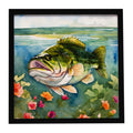 Largemouth Bass Framed Metal Print Bathroom, Kitchen, Office, Home Decor Wall Art Ready to Hang, Square, 8X8