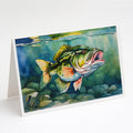 Largemouth Bass Greeting Cards Pack of 8 Blank Cards with Envelopes Whimsical A7 Size 5x7