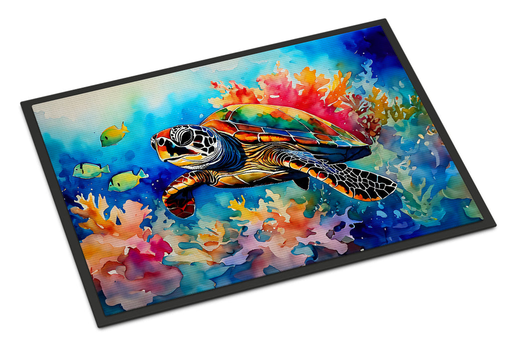 Loggerhead Sea Turtle Doormat Indoor Outdoor 24H X 36W Front Door Mat Rugs for Entryway, Non Slip Washable Low Pile,