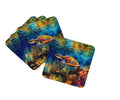 Loggerhead Sea Turtle Foam Coasters Set of 4 Cup Coasters for Indoor Outdoor, Tabletop Protection, Anti Slip, Mouse pad Material