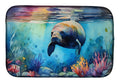 Manatee Dish Drying Mat Absorbent Dish Drying Mat Pad for Kitchen Counter Dish Drainer Mat for Countertop, 14 x 21", Multicolor