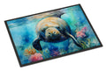 Manatee Doormat Indoor Outdoor 24H X 36W Front Door Mat Rugs for Entryway, Non Slip Washable Low Pile,