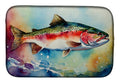 Rainbow Trout Dish Drying Mat Absorbent Dish Drying Mat Pad for Kitchen Counter Dish Drainer Mat for Countertop, 14 x 21", Multicolor