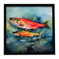 Salmon Framed Metal Print Bathroom, Kitchen, Office, Home Decor Wall Art Ready to Hang, Square, 8X8