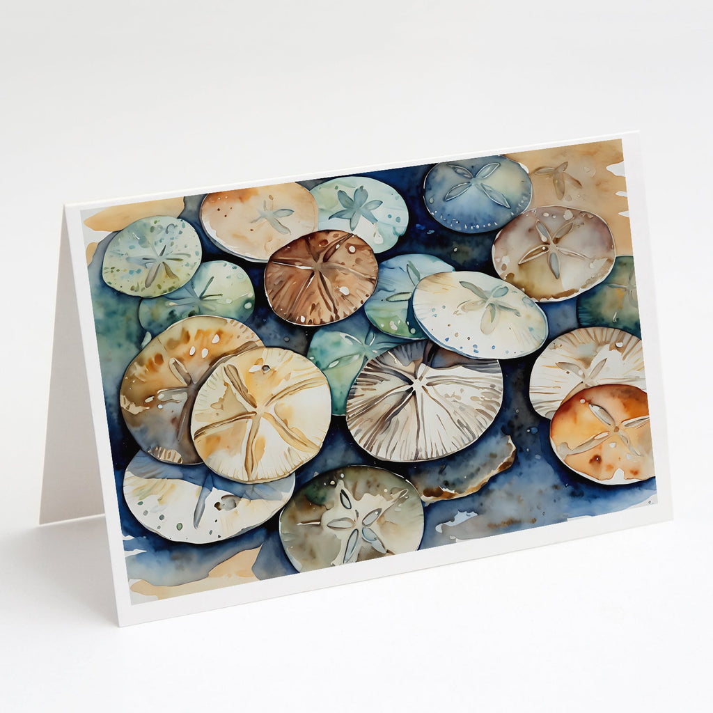 Sand Dollars Greeting Cards Pack of 8 Blank Cards with Envelopes Whimsical A7 Size 5x7