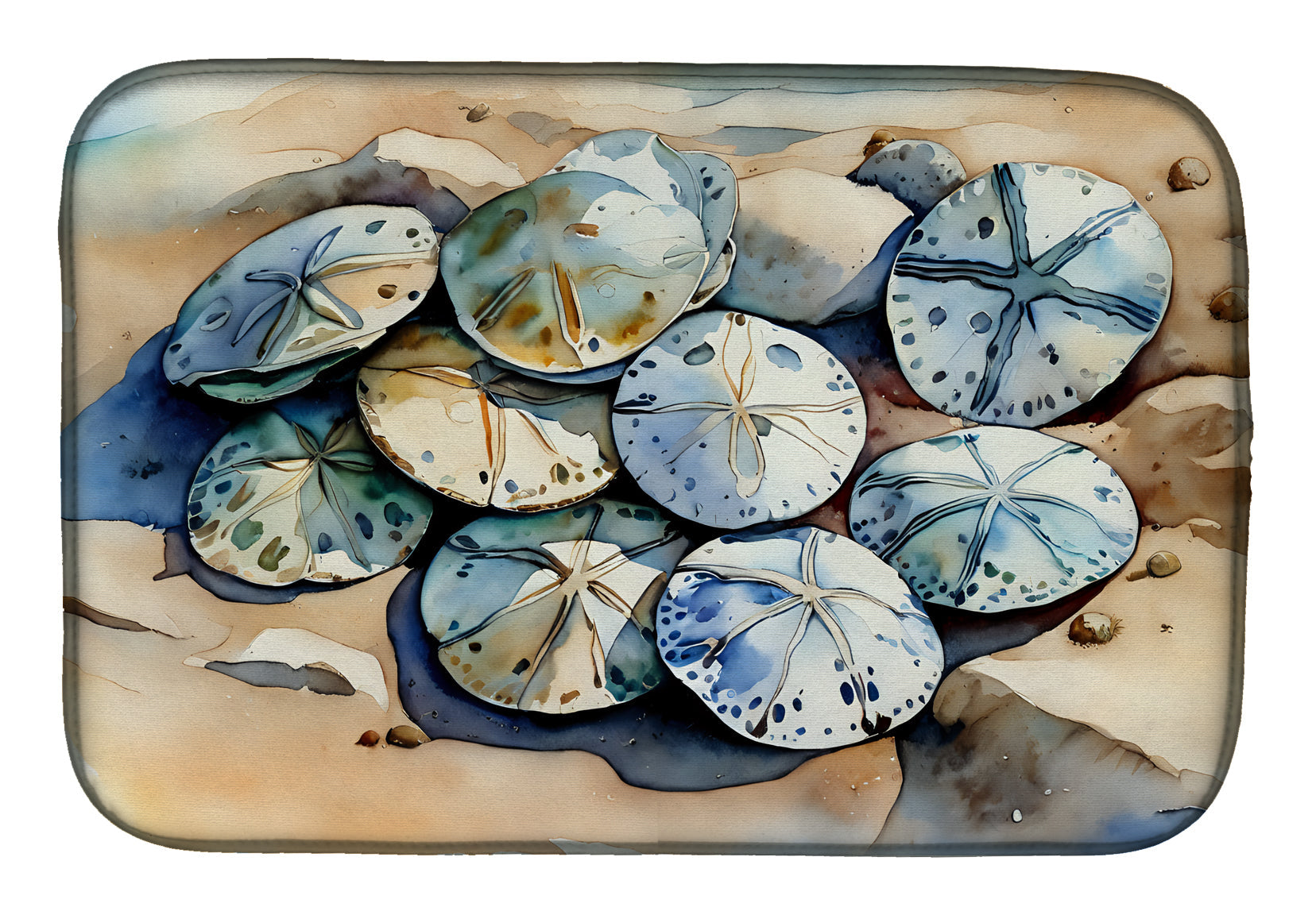 Sand Dollars Dish Drying Mat Absorbent Dish Drying Mat Pad for Kitchen Counter Dish Drainer Mat for Countertop, 14 x 21", Multicolor