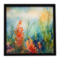 Seaweed Framed Metal Print Bathroom, Kitchen, Office, Home Decor Wall Art Ready to Hang, Square, 8X8