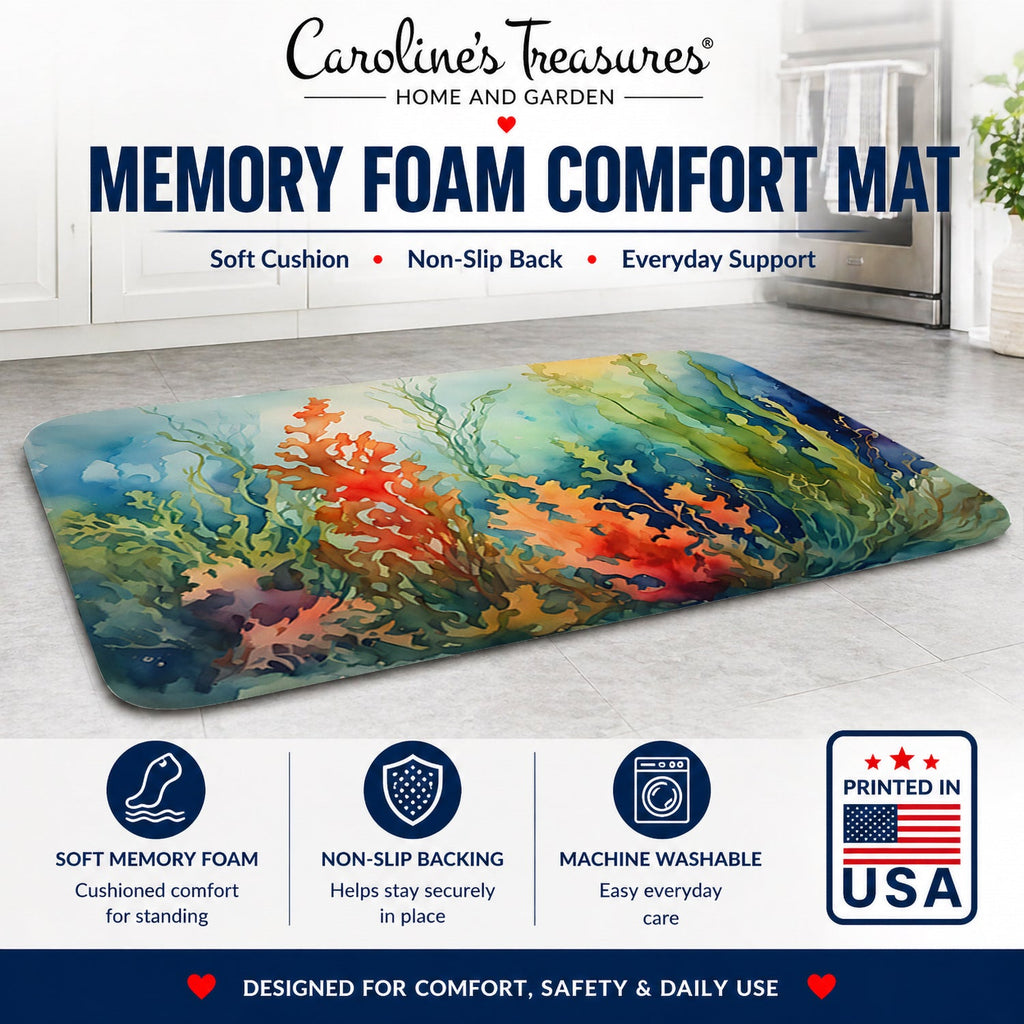 Seaweed Memory Foam Kitchen Mat Machine Washable Anti-Fatigue Cushion Comfort Bath or Kitchen Rug