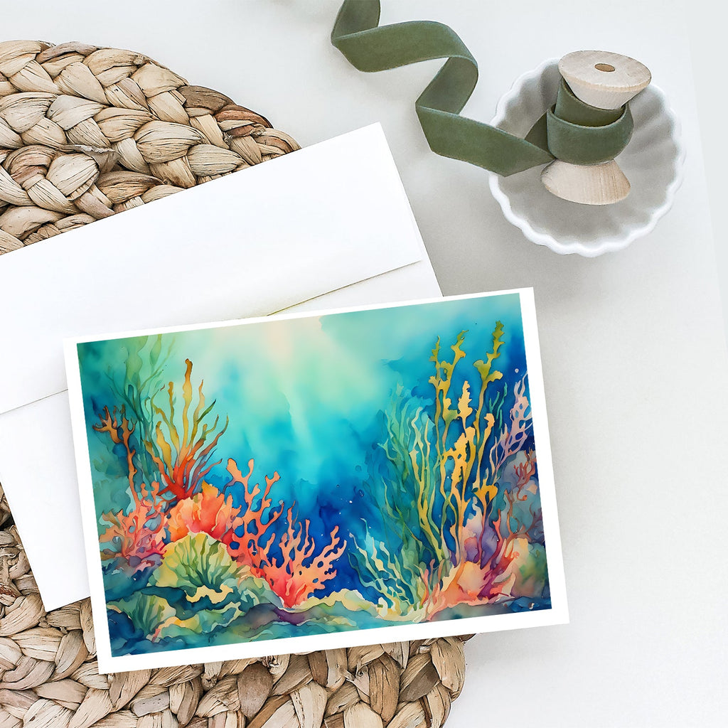 Seaweed Greeting Cards Pack of 8 Blank Cards with Envelopes Whimsical A7 Size 5x7