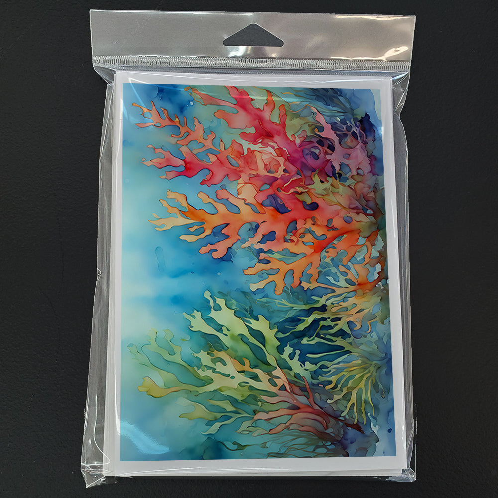 Seaweed Greeting Cards Pack of 8 Blank Cards with Envelopes Whimsical A7 Size 5x7