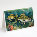Smallmouth Bass Greeting Cards Pack of 8 Blank Cards with Envelopes Whimsical A7 Size 5x7