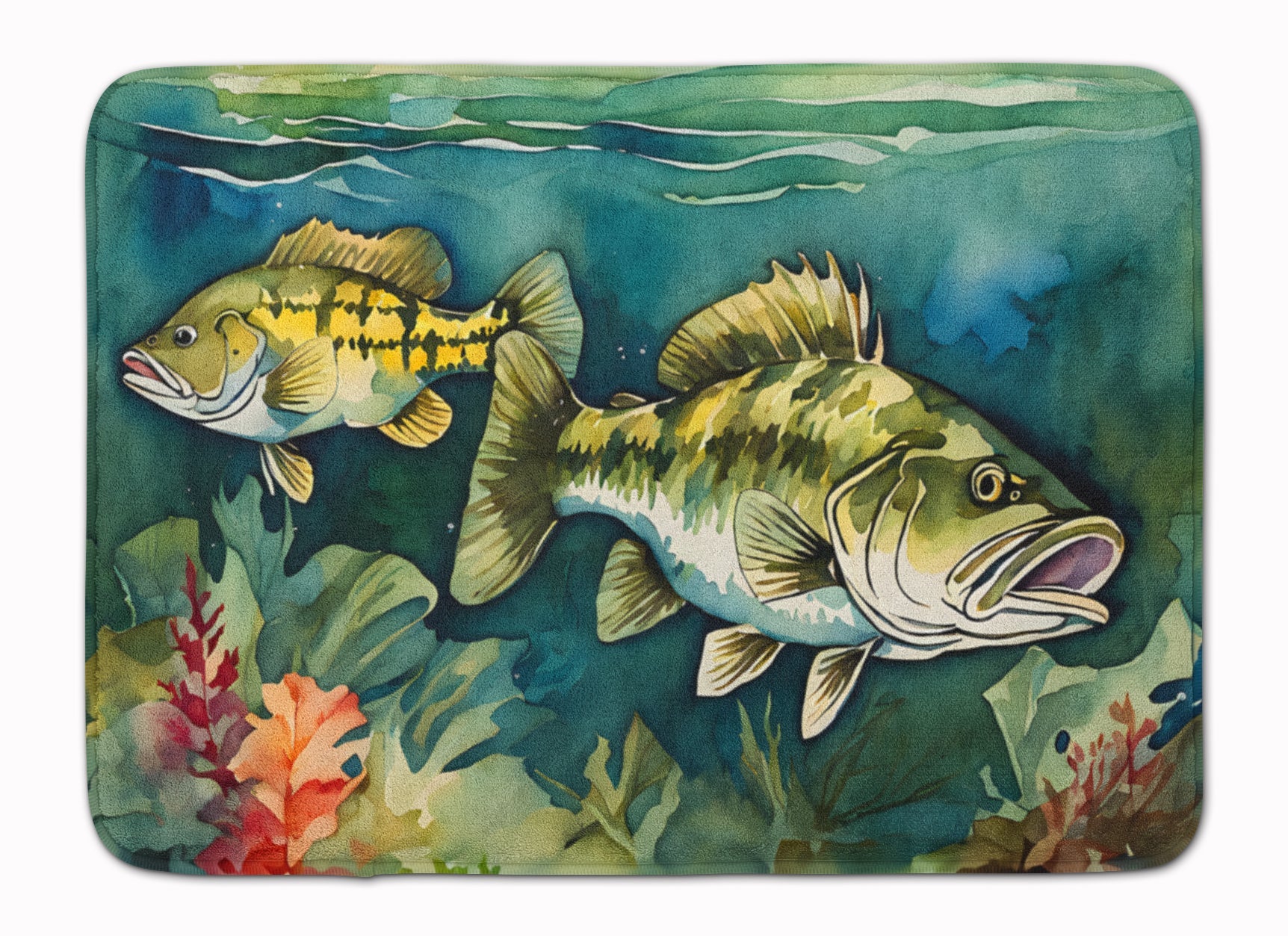 Smallmouth Bass Memory Foam Kitchen Mat Machine Washable Anti-Fatigue Cushion Comfort Bath or Kitchen Rug
