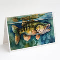 Smallmouth Bass Greeting Cards Pack of 8 Blank Cards with Envelopes Whimsical A7 Size 5x7