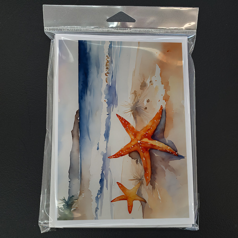 Starfish Greeting Cards Pack of 8 Blank Cards with Envelopes Whimsical A7 Size 5x7
