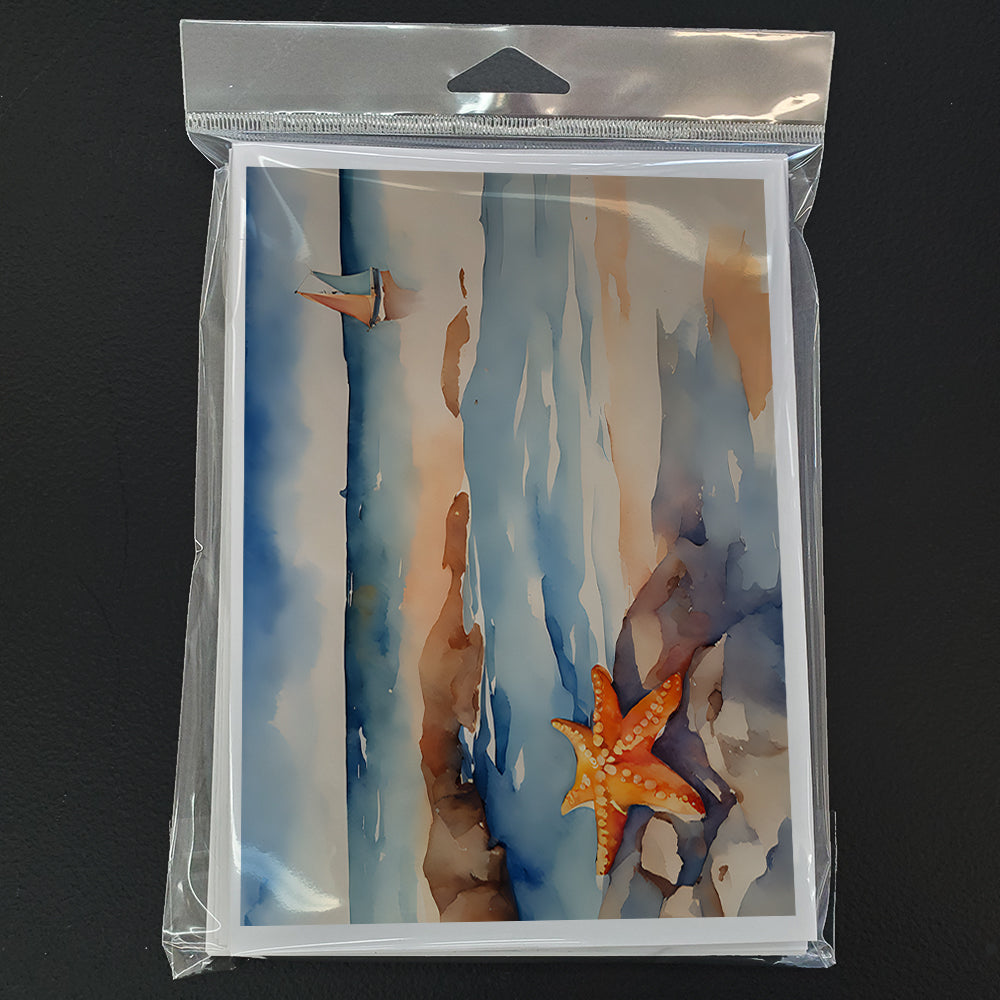 Starfish Greeting Cards Pack of 8 Blank Cards with Envelopes Whimsical A7 Size 5x7