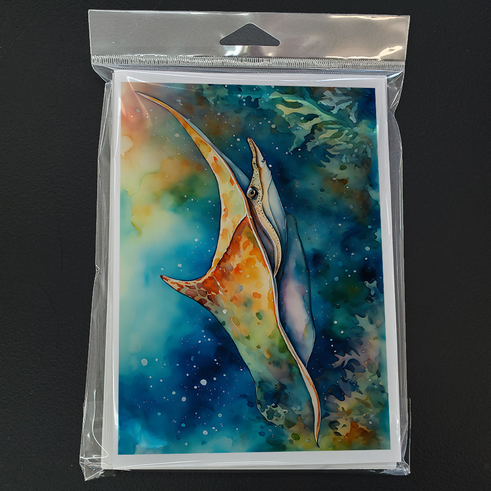 Sting Ray Greeting Cards Pack of 8 Blank Cards with Envelopes Whimsical A7 Size 5x7