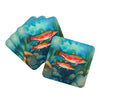 Trout Foam Coasters Set of 4 Cup Coasters for Indoor Outdoor, Tabletop Protection, Anti Slip, Mouse pad Material