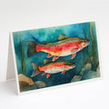 Trout Greeting Cards Pack of 8 Blank Cards with Envelopes Whimsical A7 Size 5x7