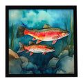 Trout Framed Metal Print Bathroom, Kitchen, Office, Home Decor Wall Art Ready to Hang, Square, 8X8