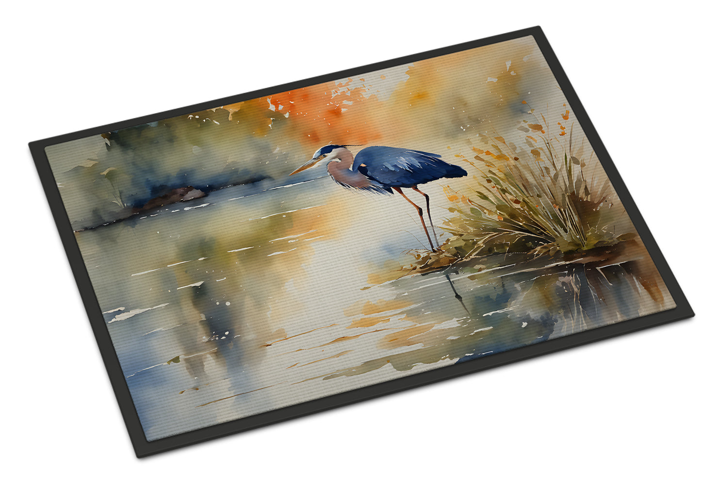 Blue Heron Doormat Indoor Outdoor 24H X 36W Front Door Mat Rugs for Entryway, Non Slip Washable Low Pile,