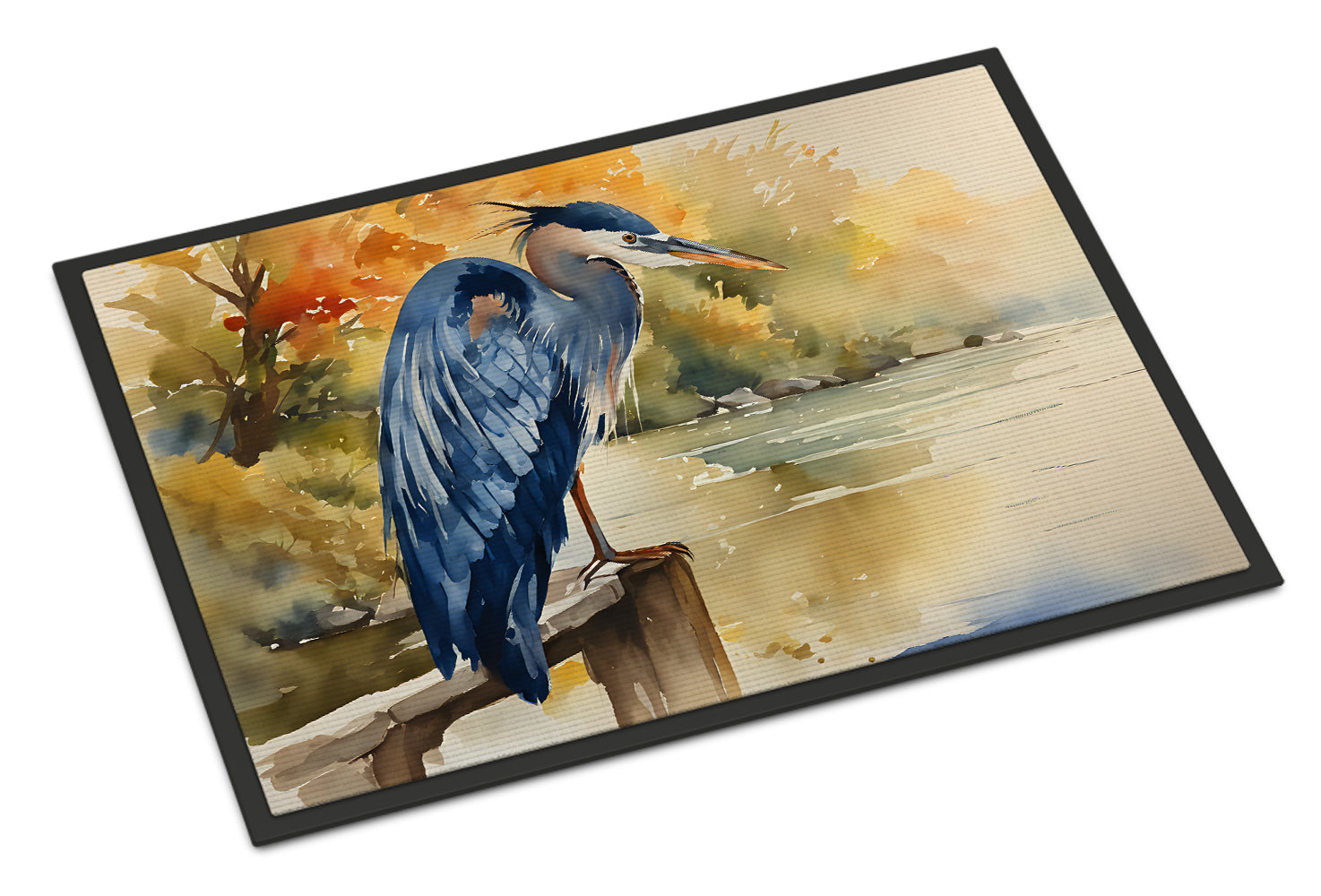 Blue Heron Doormat Indoor Outdoor 18H X 27W Front Door Mat Rugs for Entryway, Non Slip Washable