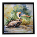 Pelican Framed Metal Print Bathroom, Kitchen, Office, Home Decor Wall Art Ready to Hang, Square, 8X8