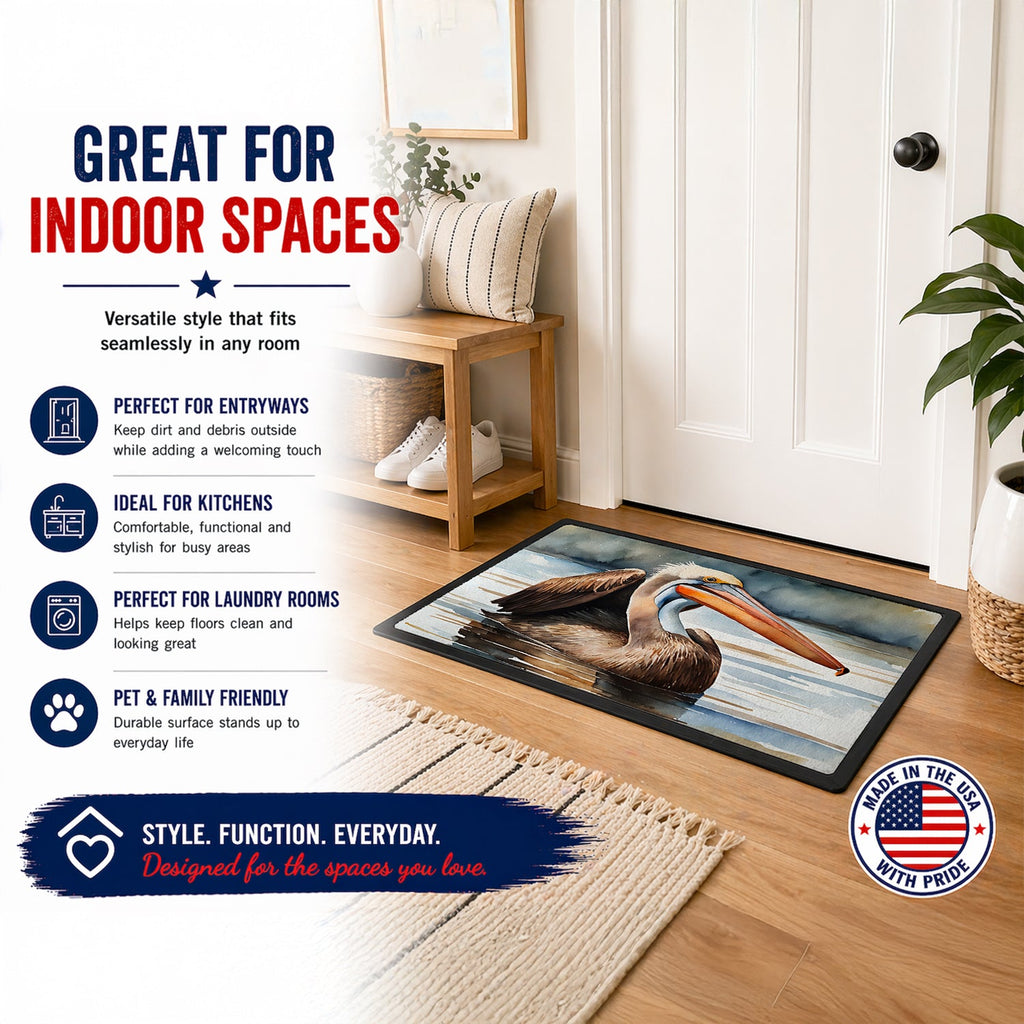 Pelican Doormat Indoor Outdoor 24H X 36W Front Door Mat Rugs for Entryway, Non Slip Washable Low Pile,