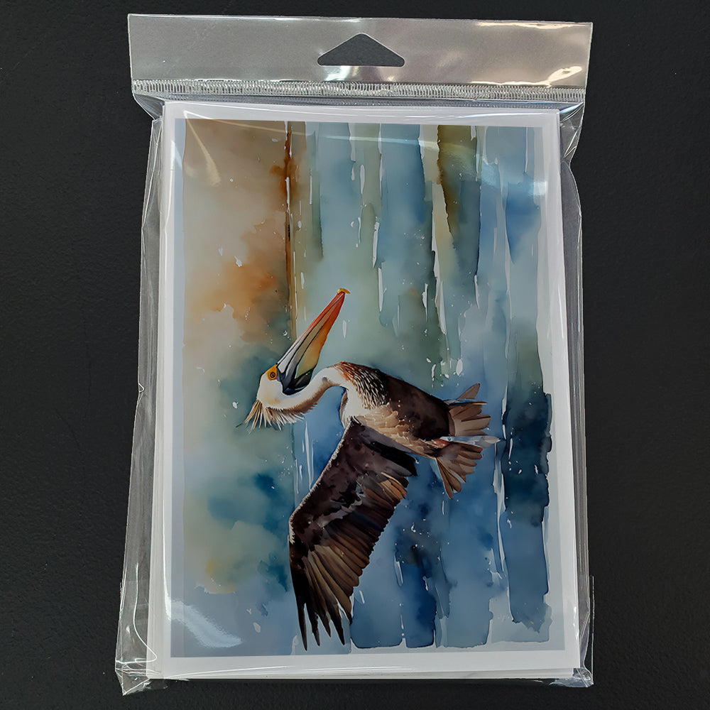 Pelican Greeting Cards Pack of 8 Blank Cards with Envelopes Whimsical A7 Size 5x7