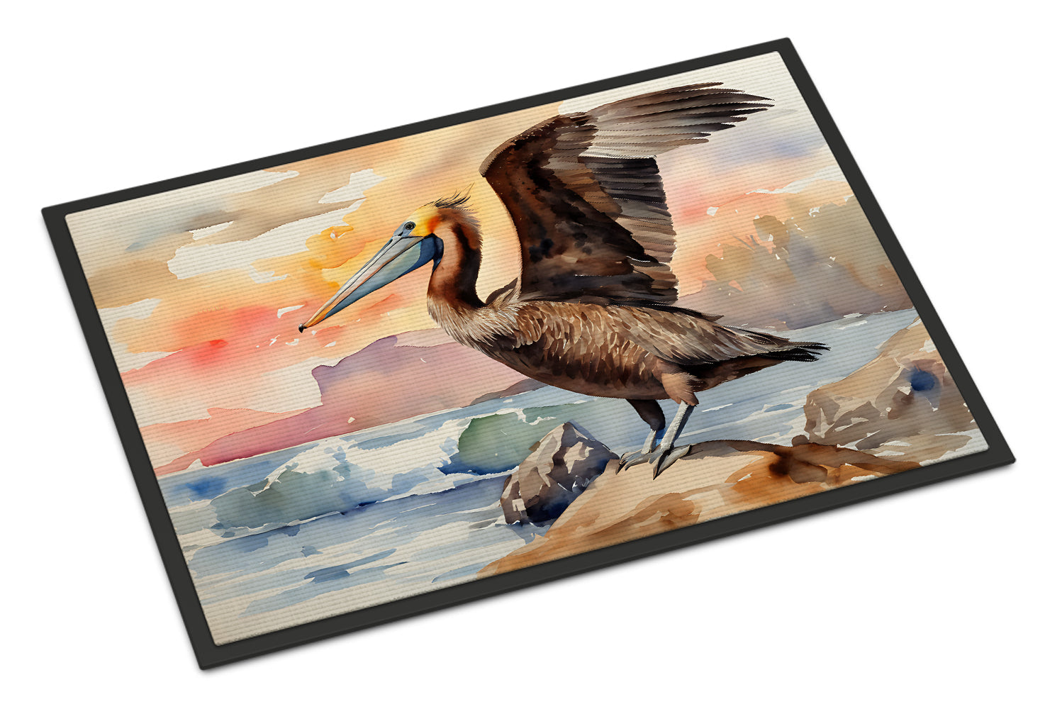 Pelican Doormat Indoor Outdoor 24H X 36W Front Door Mat Rugs for Entryway, Non Slip Washable Low Pile,