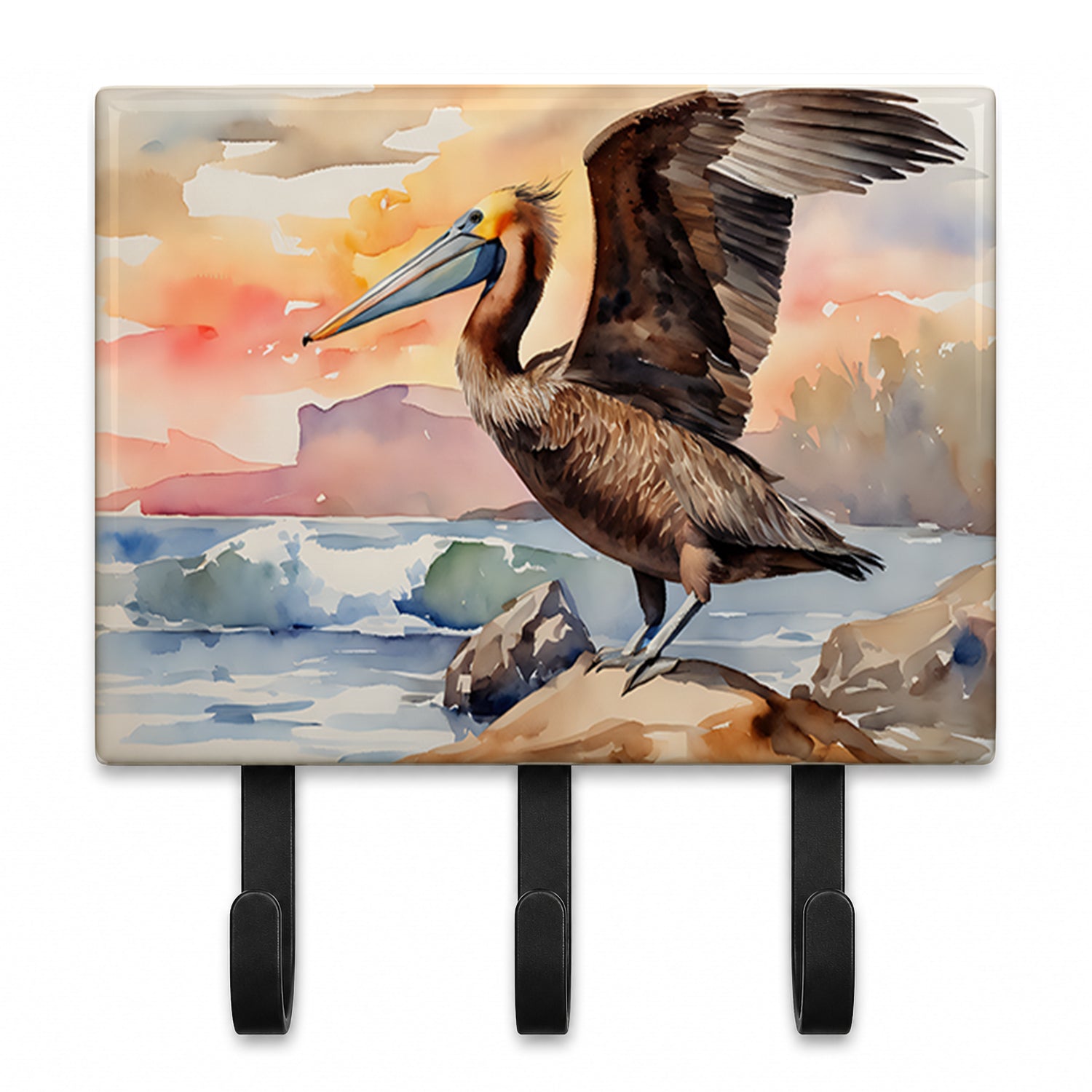 Pelican Leash or Key Holder Wall Hooks, Coat Rack Wall Mount, for Hanging Keys, Towels, Aprons, Leashes