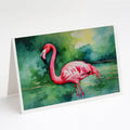 Flamingo Greeting Cards Pack of 8 Blank Cards with Envelopes Whimsical A7 Size 5x7