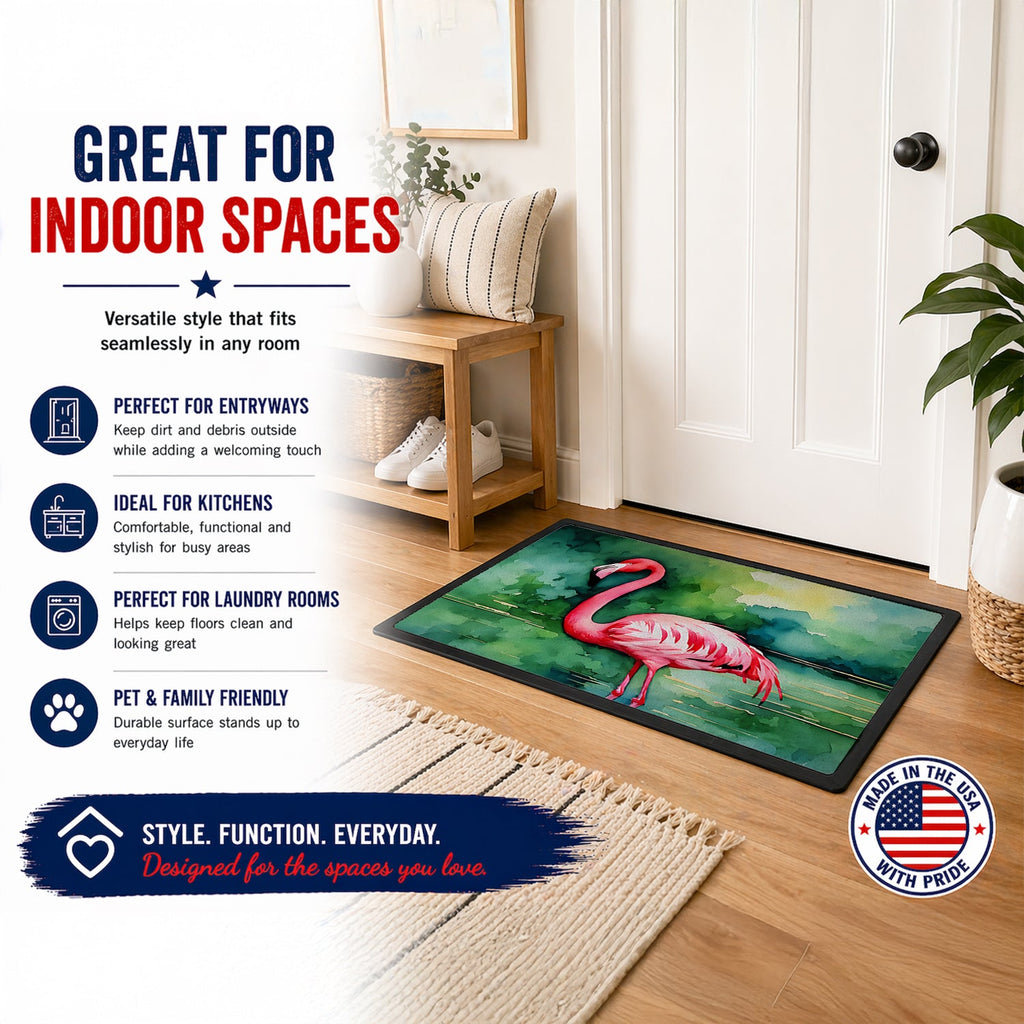 Flamingo Doormat Indoor Outdoor 24H X 36W Front Door Mat Rugs for Entryway, Non Slip Washable Low Pile,