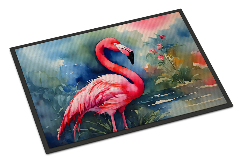 Flamingo Doormat Indoor Outdoor 24H X 36W Front Door Mat Rugs for Entryway, Non Slip Washable Low Pile,
