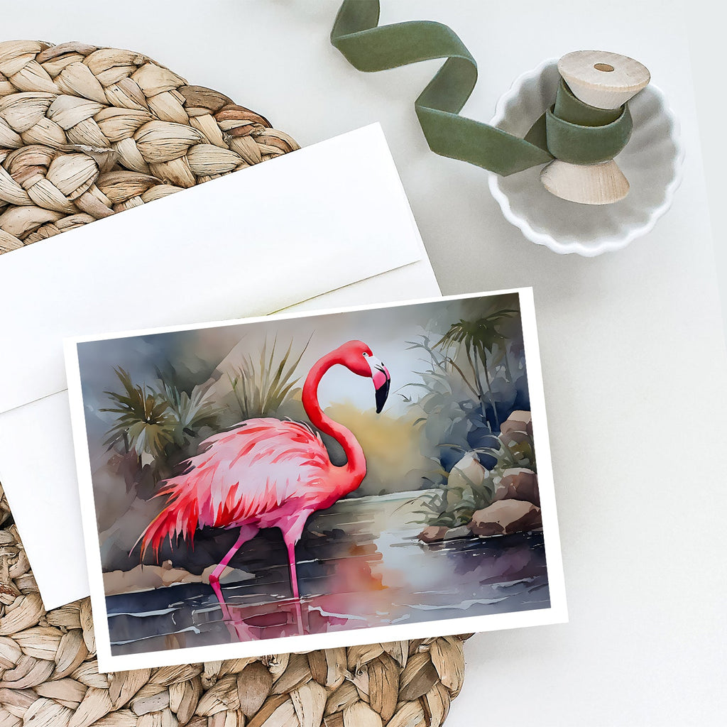 Flamingo Greeting Cards Pack of 8 Blank Cards with Envelopes Whimsical A7 Size 5x7