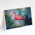 Flamingo Greeting Cards Pack of 8 Blank Cards with Envelopes Whimsical A7 Size 5x7