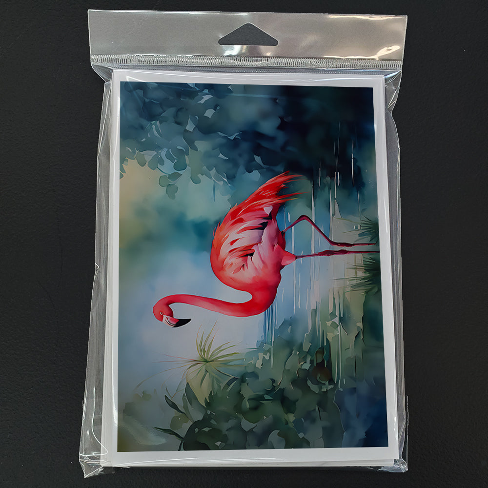 Flamingo Greeting Cards Pack of 8 Blank Cards with Envelopes Whimsical A7 Size 5x7