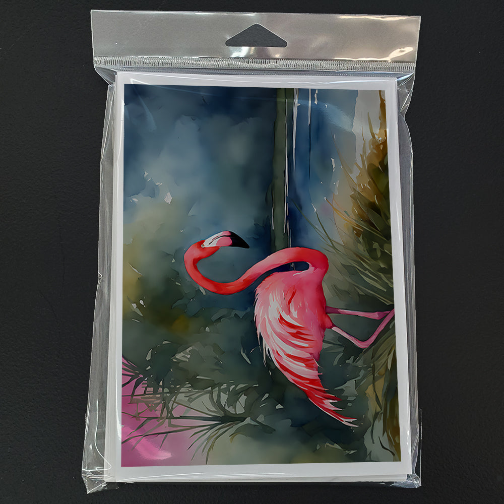 Flamingo Greeting Cards Pack of 8 Blank Cards with Envelopes Whimsical A7 Size 5x7