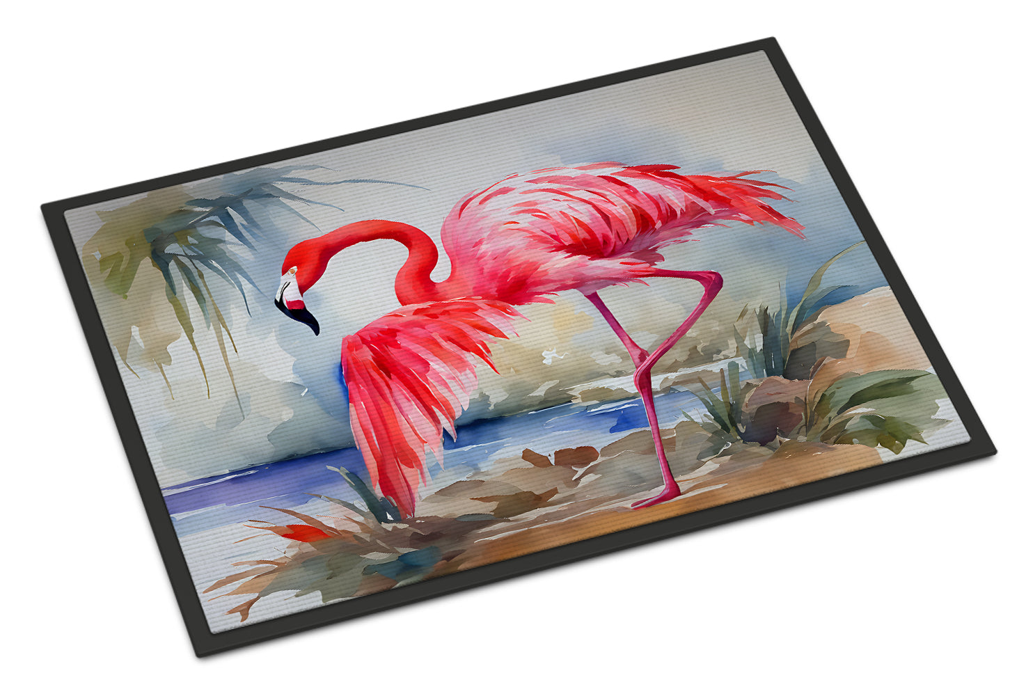 Flamingo Doormat Indoor Outdoor 24H X 36W Front Door Mat Rugs for Entryway, Non Slip Washable Low Pile,