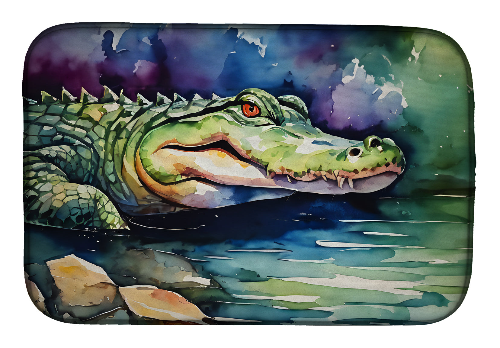 Alligator Dish Drying Mat Absorbent Dish Drying Mat Pad for Kitchen Counter Dish Drainer Mat for Countertop, 14 x 21", Multicolor