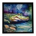 Alligator Framed Metal Print Bathroom, Kitchen, Office, Home Decor Wall Art Ready to Hang, Square, 8X8